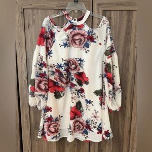 Floral UMGEE cold shoulder dress
